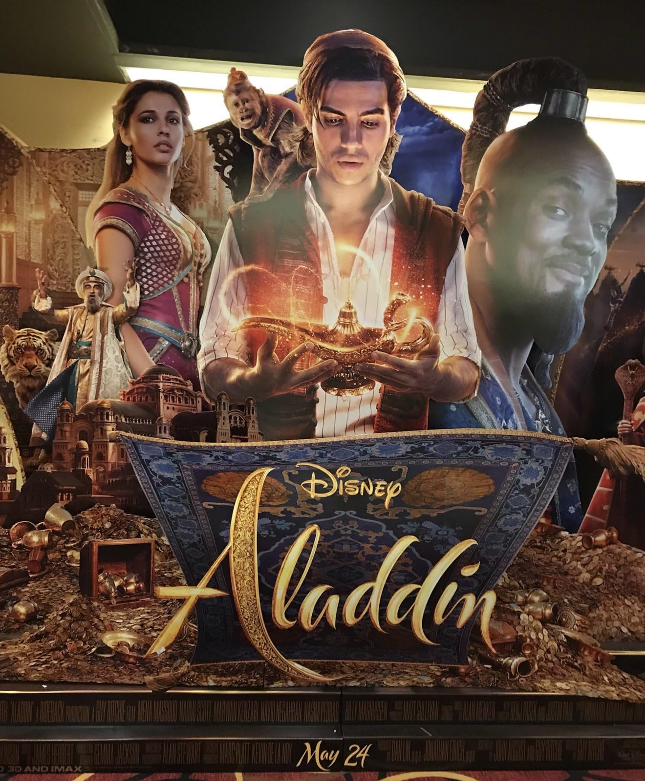 Aladdin 2019 23 A0 Poster on Canvas - Movie Art Poster in varie dimensioni per idee soggiorno o camera da letto. Immagini di film cult senza bordi Classic Iconic 70s 80s 90s Vintage Retro Home Wall D