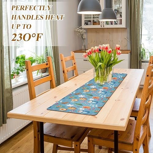 Miniatura 5 de Salvamanteles plegables azules para platos calientes, resistentes al calor, para encimeras y camino de mesa al aire libre, impermeable, para granja,