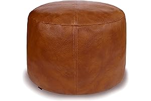 Unstuffed Faux Leather Ottoman Cushion with Storage Solution