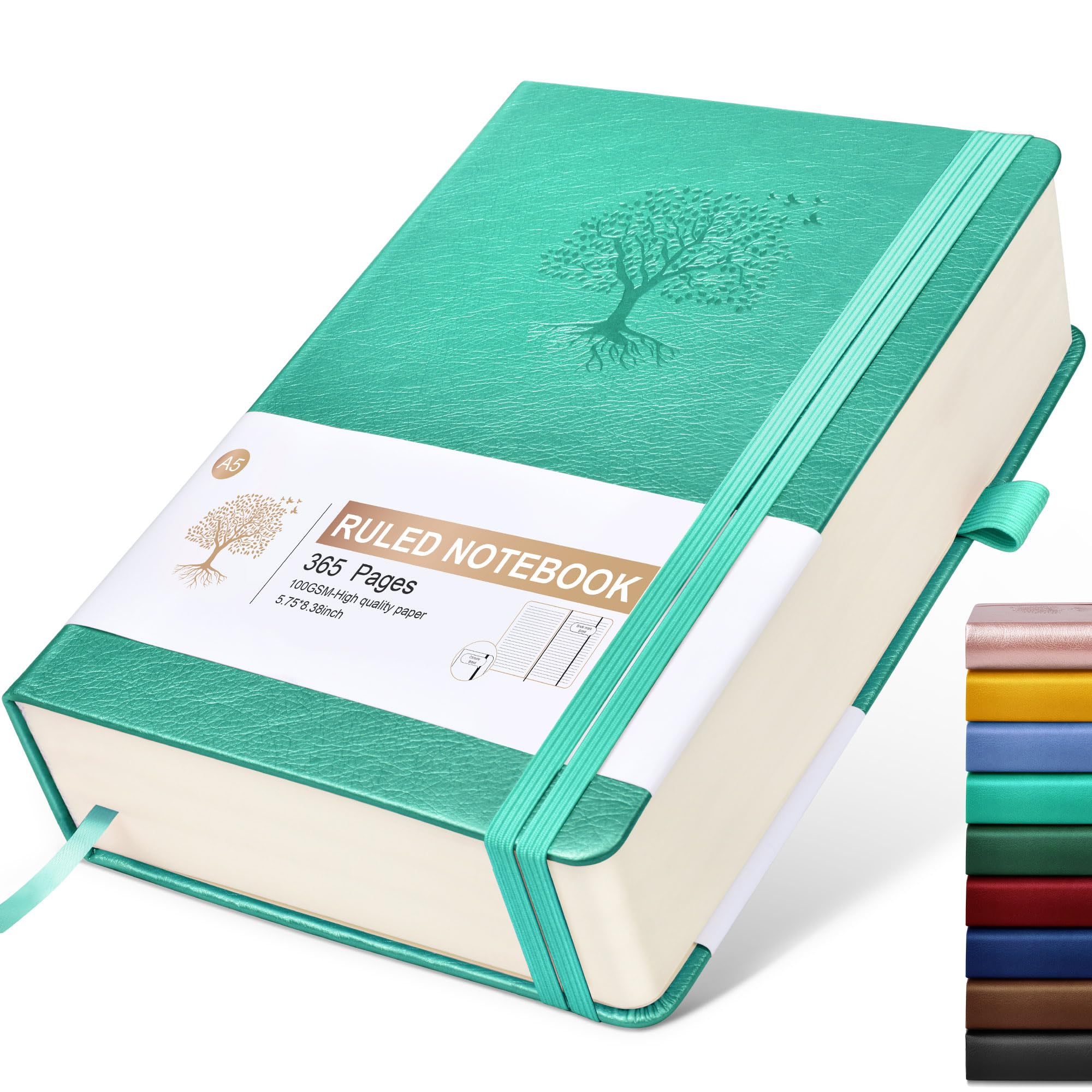 Liniertes Tagebuch, Notizbuch, 365 Seiten, A5, dicke Tagebücher zum Schreiben, College, liniertes Notizbuch, Hardcover-Leder-Tagebuch für Damen und Herren, tägliches Tagebuch, Notizbuch für Arbeit,