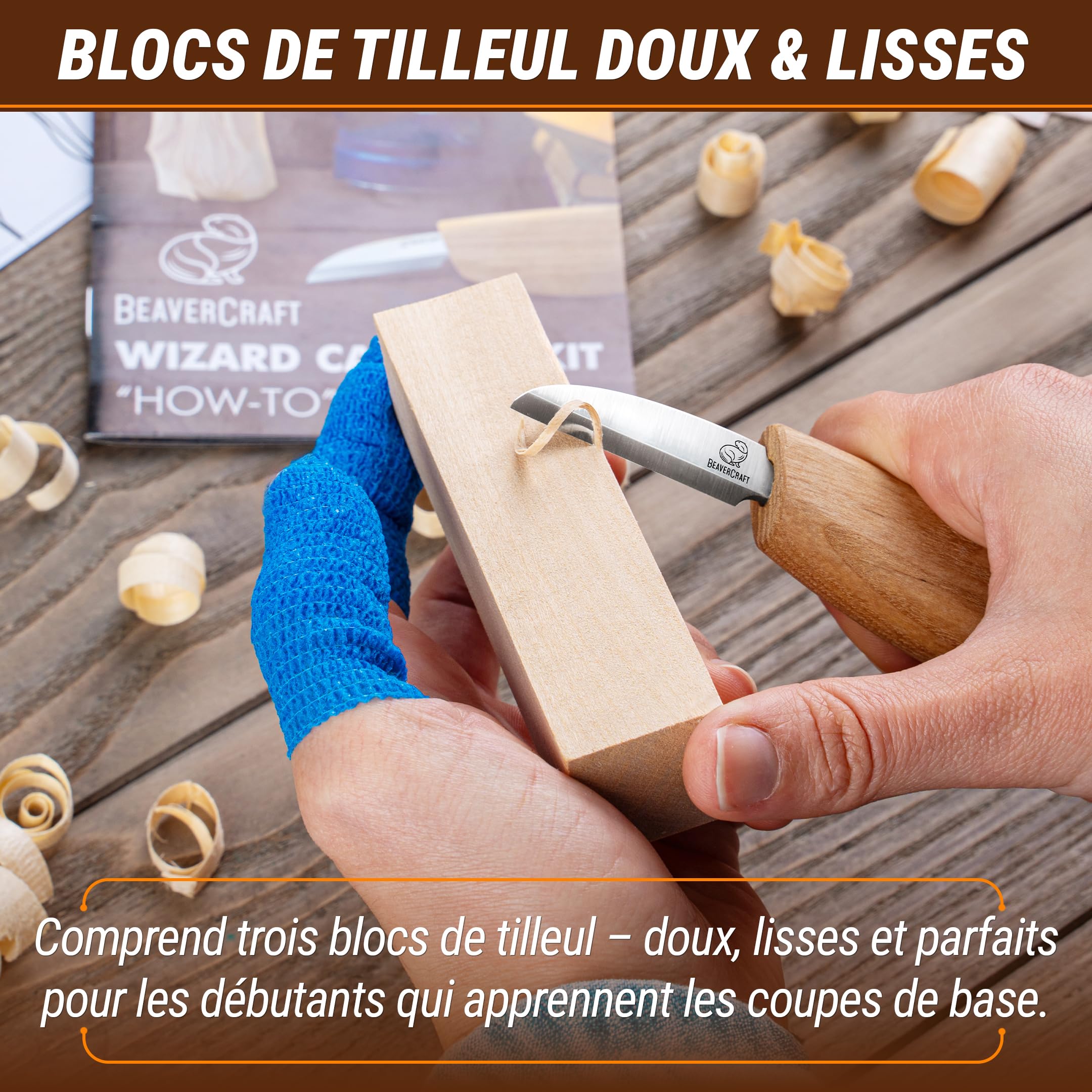 BeaverCraft Kit de sculpture sur bois pour débutants, Kit de gravure sur bois pour débutants - Outils de sculpture Kit de travail sur bois pour adultes et adolescents DIY03 Wizard