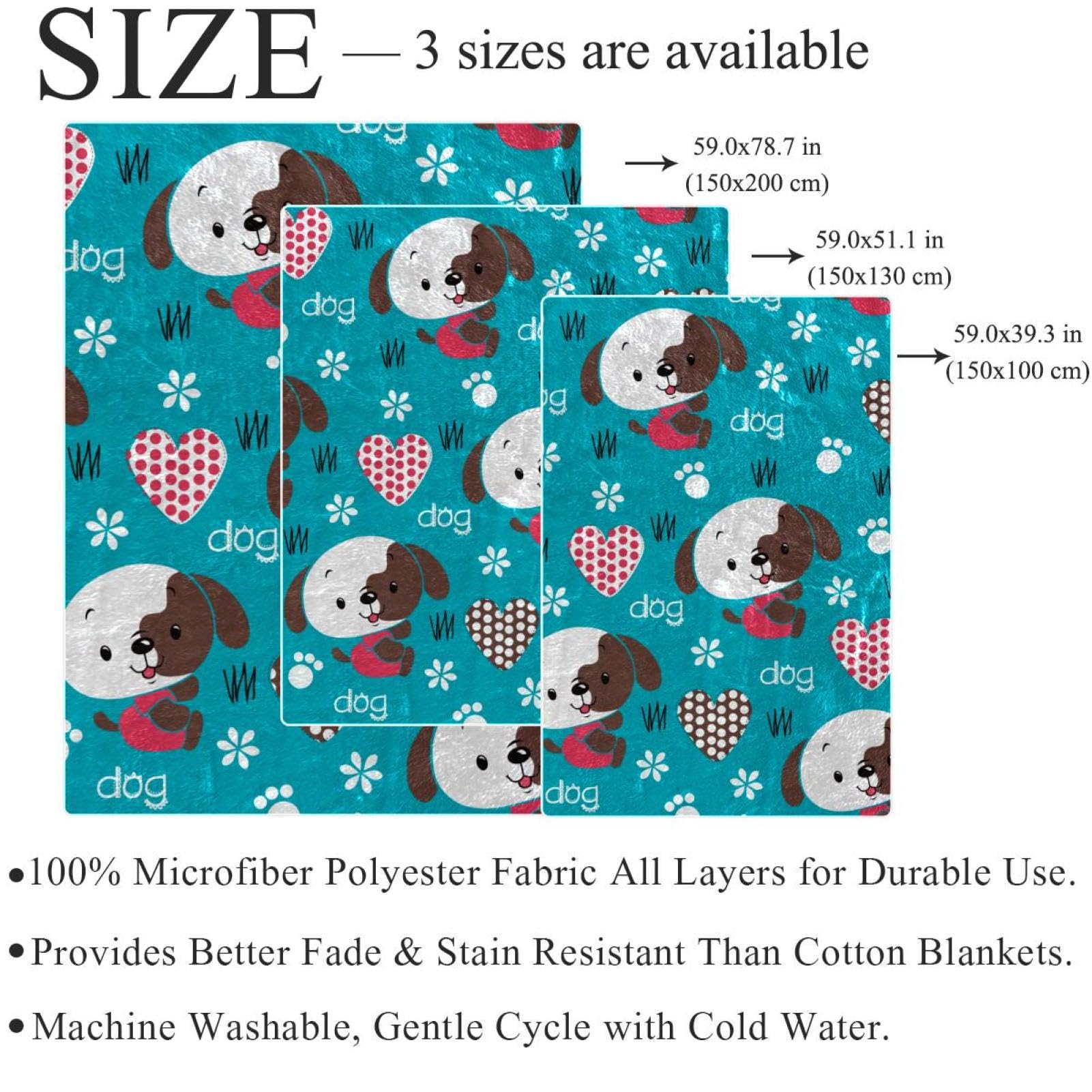 Couverture Polaire Chien Mignon Couverture Microfibre Chaude Et Douce Jeté De Canapé Couverture 150×200cm