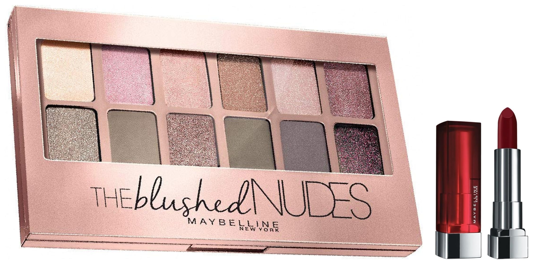 Maybelline New York The Blushed Nudes Palette Eyeshadow, 9g and Maybelline New York Color Sensational Loaded Bold Lipstick, Midnight Date, 3.9g-image-37