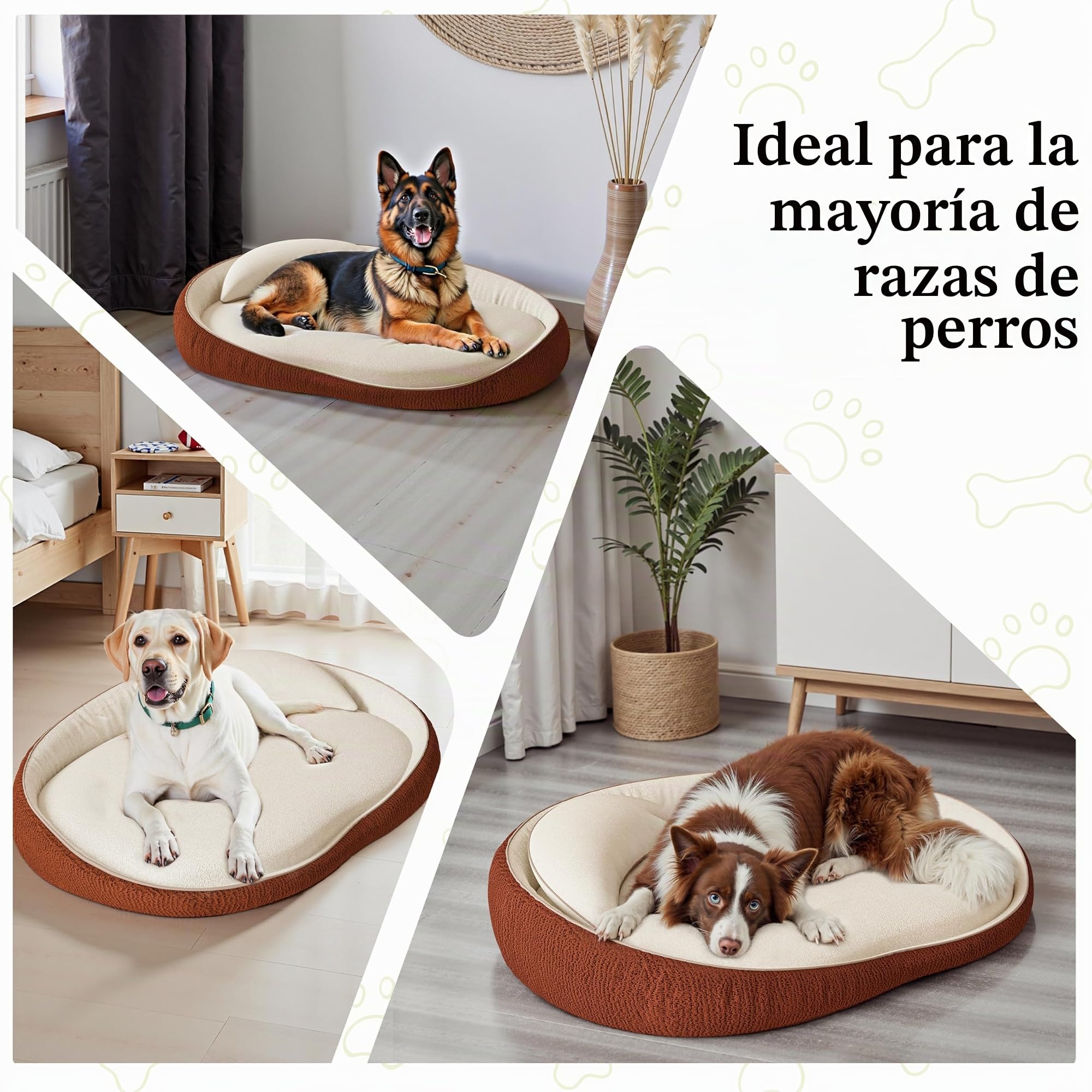 Cama ortopédica XXL para perros con cojín – Cómodo sofá para perros de espuma viscoelástica, funda extraíble y lavable – Cama para perros grandes, duradera y acogedora