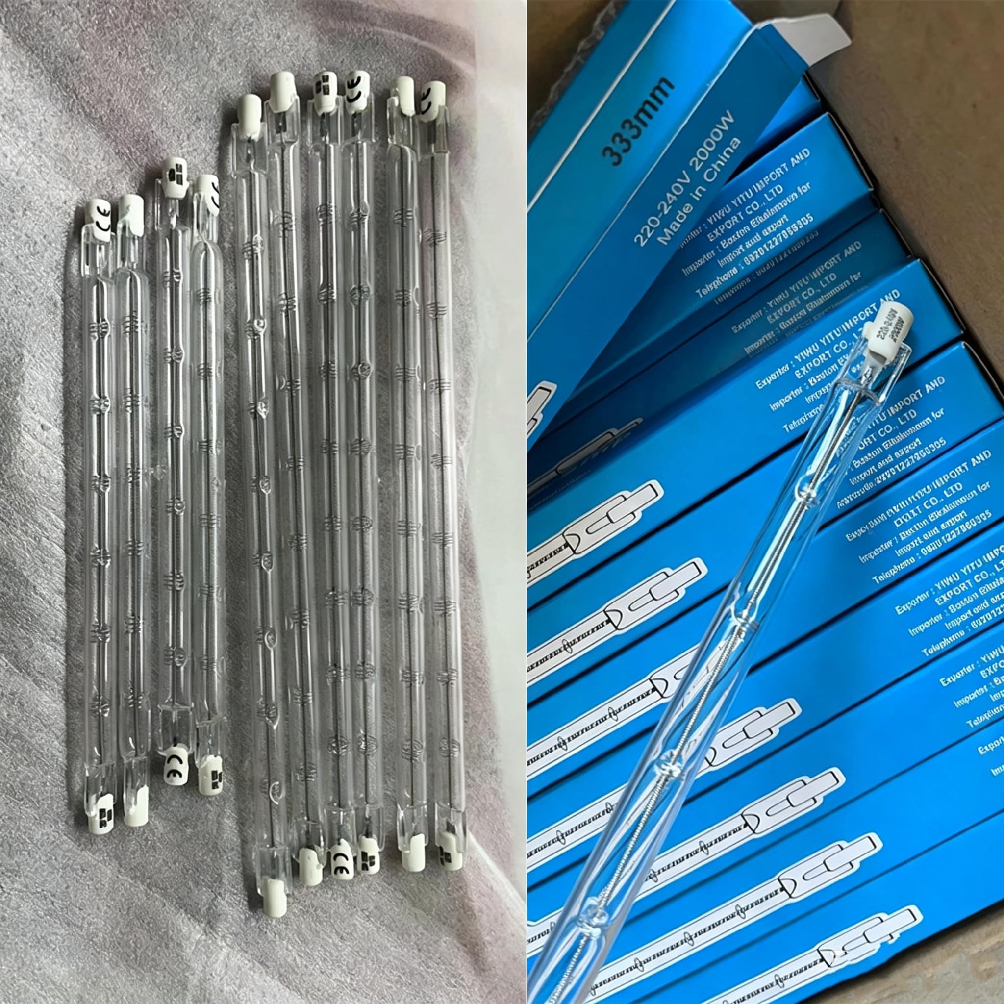 R7S Halogenlampe 254mm, 2700K warmweiß, dimmbares doppelseitiges J-Typ-Röhrenlicht für Stehlampen (10%/254mm 1000W)