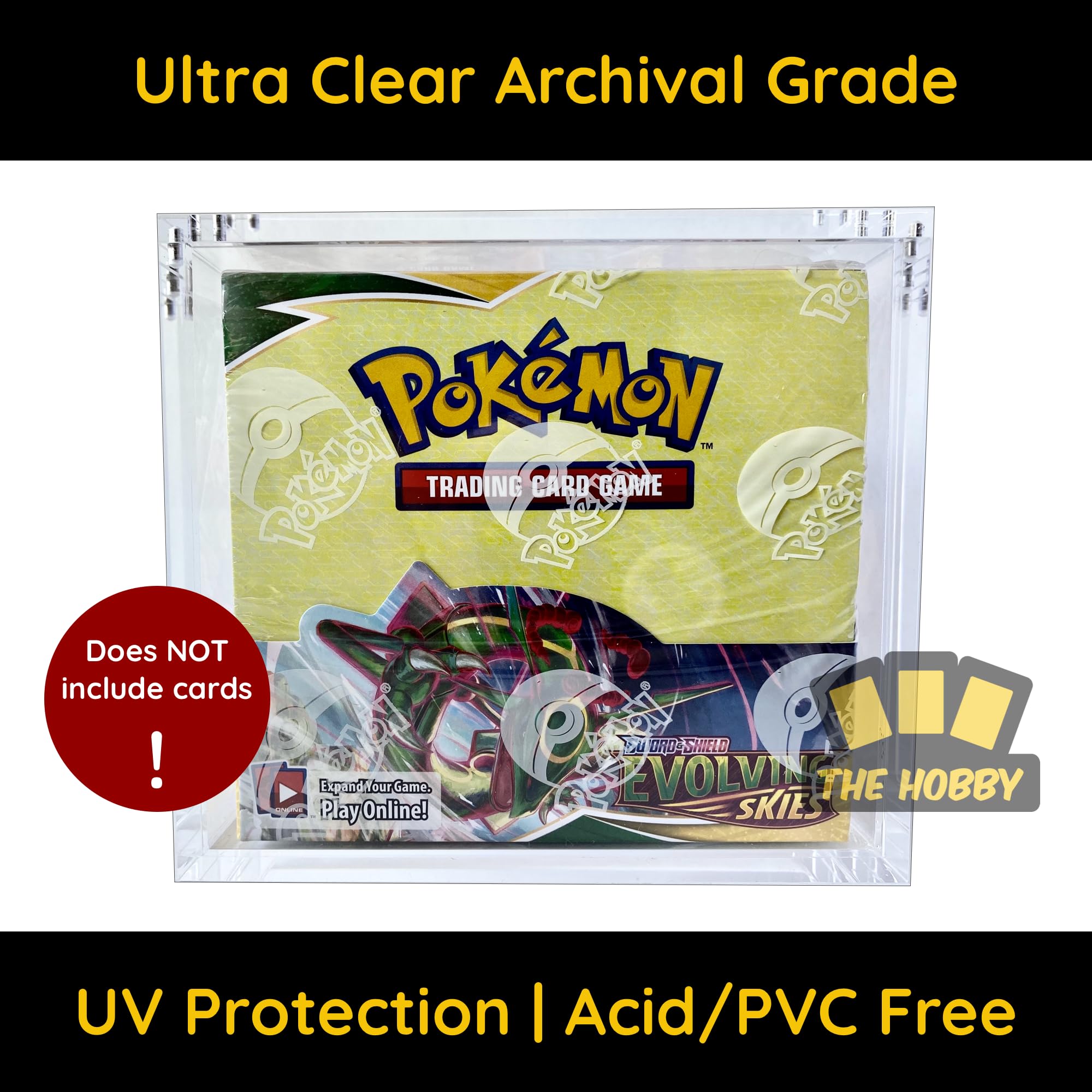 Amazon.com: The Hobby Lair Deluxe Acrylic Case Compatible with English Pokemon  Booster Boxes | Magnetic Easy Top Loading