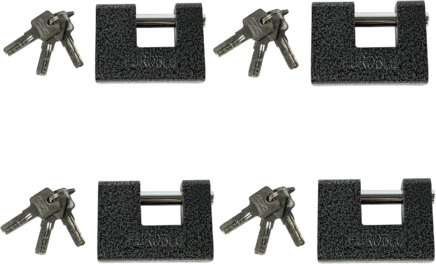 4 lucchetti antieffrazione durevoli antiruggine in acciaio inossidabile con 3 chiavi incluse