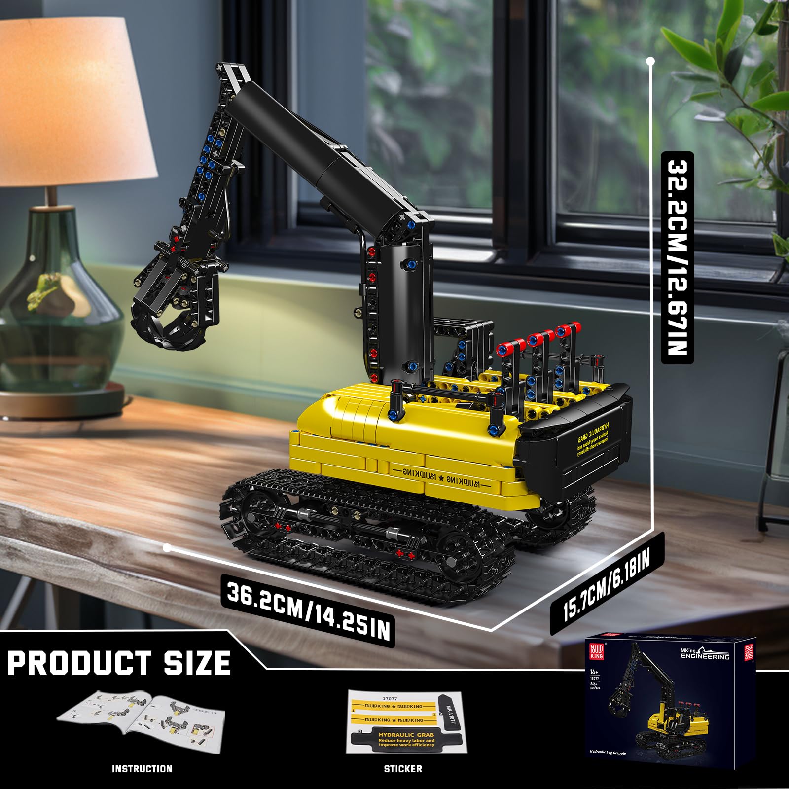 Mould King 17077 Hydraulic Wood Grabber Building Block Model - Image 4