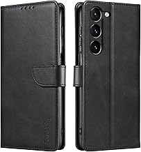 Wallet Case for Samsung Galaxy S23 Plus 5G, Vintage Leather Book Case with Card Holder Kickstand Magnetic Closure Flip Case Cover for Galaxy S23 Plus - Black