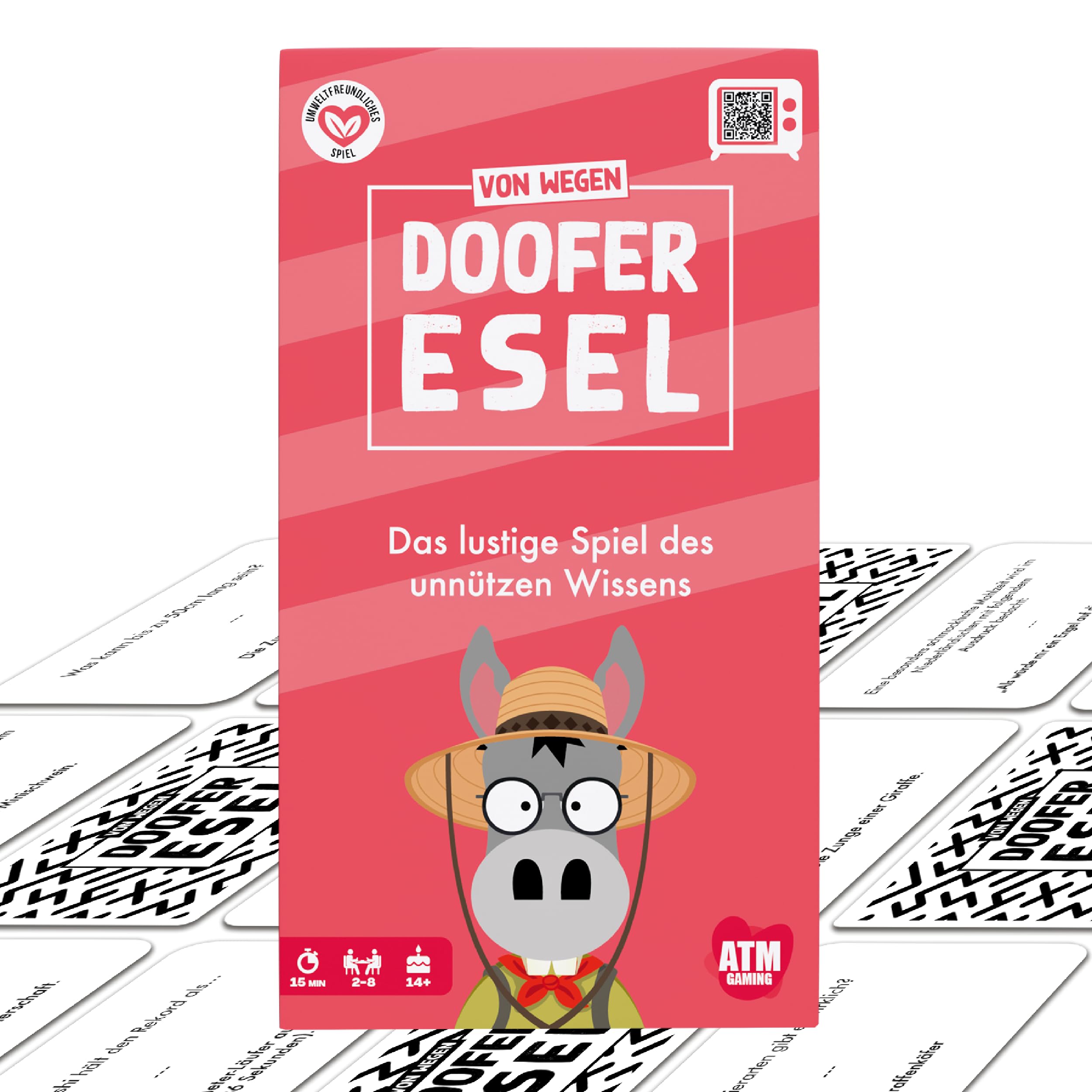 Dreister DOOFER Esel - Das lustige Spiel des unnützen Wissens - Spiel der Kreativität, des Bluffs und Humors - Kartenspiele für Erwachsene und Kinder - Gesellschaftsspiel ab 14 Jahre