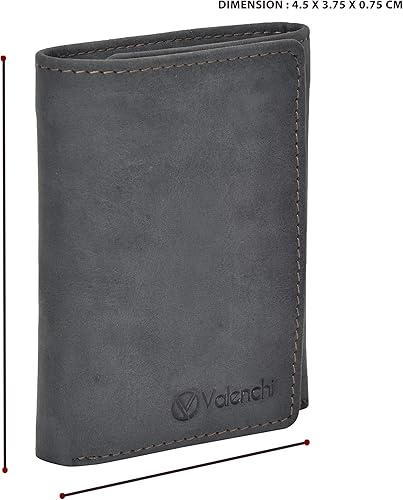 Miniatura 4 de VALENCHI Cartera de Cuero RFID Delgada Triple con Bolsillo Frontal para Hombre con 9 Ranuras para Tarjetas, 2 Bolsillos para Billetes, Bolsillo para