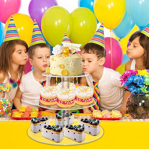 Miniatura 2 de Soporte acrílico para cupcakes, soporte transparente de exhibición de postres con base para bodas, fiestas, baby shower, reuniones, 3 niveles