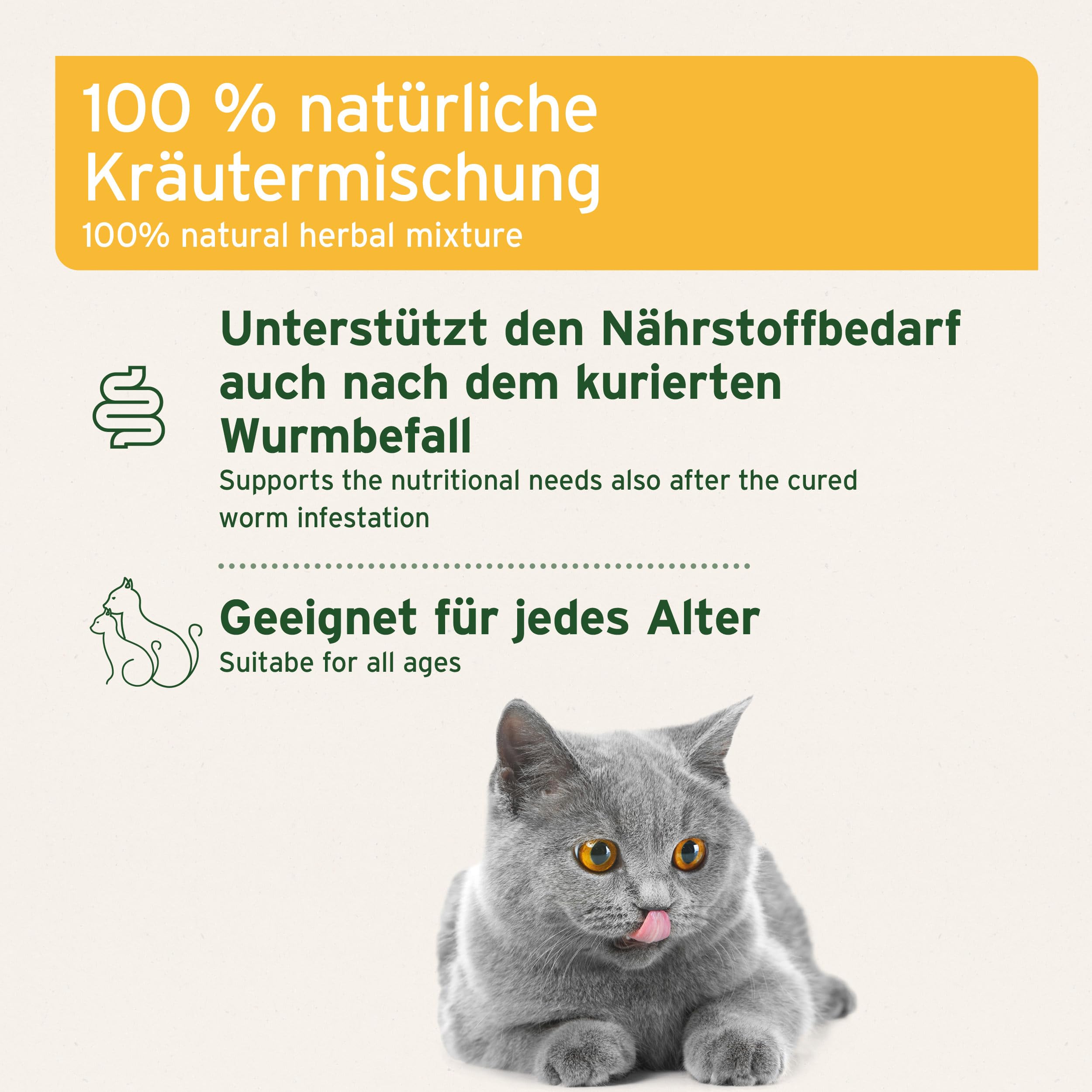 AniForte WermiX Poudre pour Chats 25g - Produit Naturel Avant, Pendant et après Une infestation de vers avec des saponines, de l'absinthe, des Herbes Naturelles harmonisent l'estomac et l'intestin