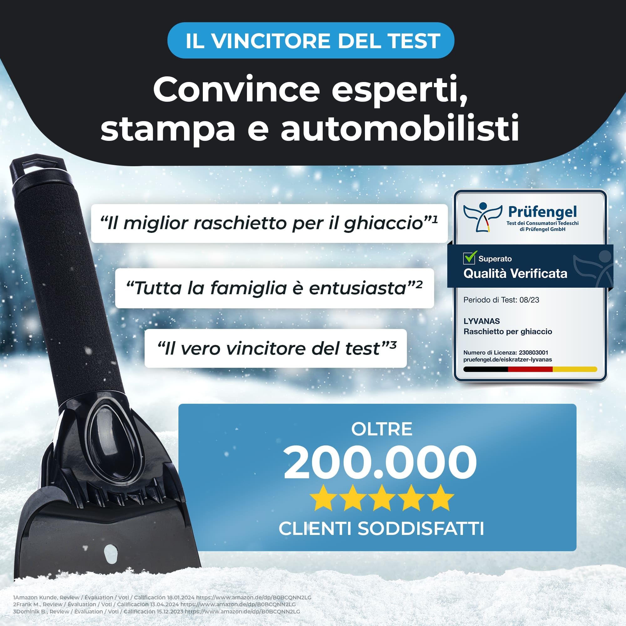 LYVANAS Raschietto per Ghiaccio Auto Impugnatura ergonomica