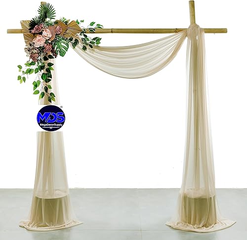 Miniatura 2 de MDS - Paquete de 1 panel de cortina para arco de boda (30 pulgadas de ancho x 20 pies de largo) tela de gasa transparente para boda, ceremonia,