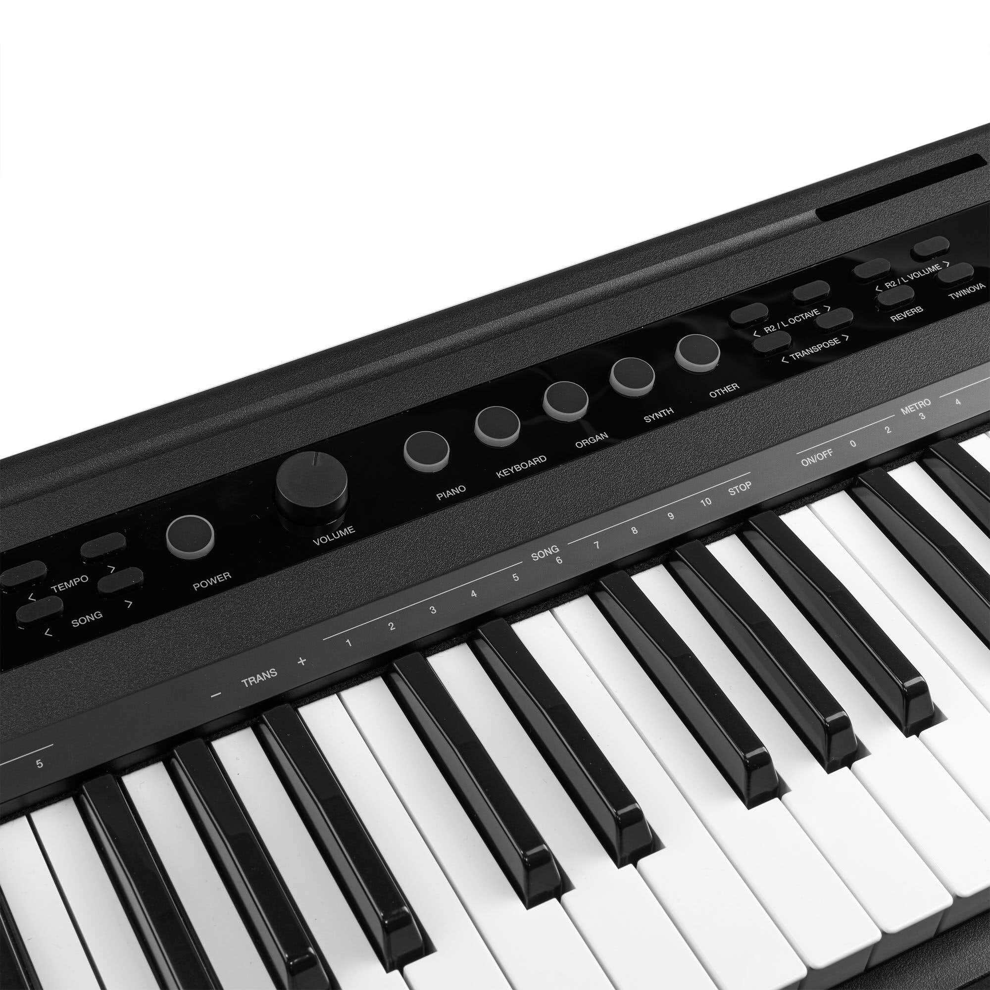 RhapsodyDP88P - Tastiera E con 88 tasti, supporto per tastiera e pianoforte, 10 suoni e ritmi, 26 demo, accordi effetti, USB Midi