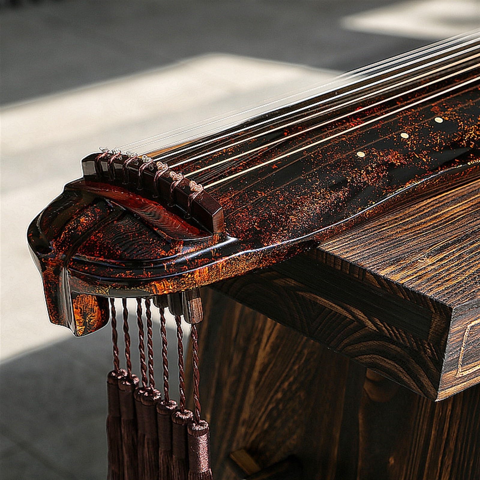 Vecchio Strumento Musicale Cinese Tradizionale Guqin Fatto A Mano In Legno Di Abete Di Livello Professionale Professional Guqin