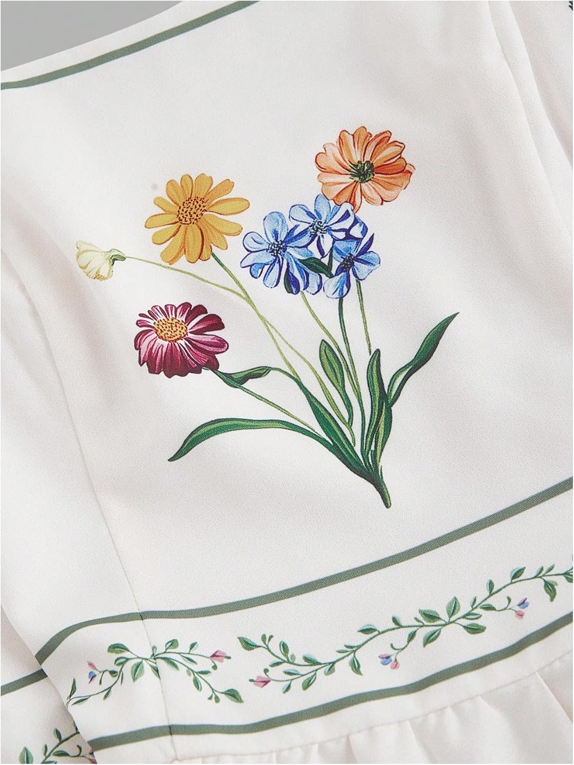 OYOANGLE Women's Boho Floral Dress Spaghetti Strap Shirred Ruffle A Line Long Dresses Vacation Clothes - Image 3