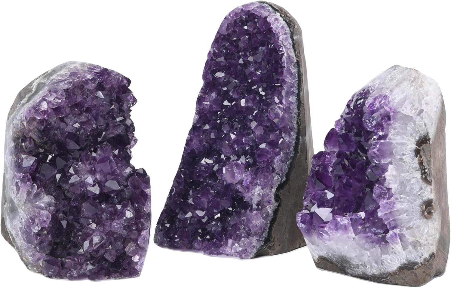 Extreme Rocks & Fossils Natural Amethyst Cluster with Polished Edges [1 to 1.5 lb.] Real Raw Geode Healing Crystal Rock from Uruguay, Deep Purple Decor and a Free Velvet Pouch of Rose Quartz - Image 6