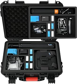 Case Organizer for GoPro Hero 12, Waterproof Hard Shell Travel Storage Carrying Case for Gopro Hero 12/11/10/9/8/Media Mod/Volta/Creator Edition/Action Camera and Other Accessories, YE-GO1