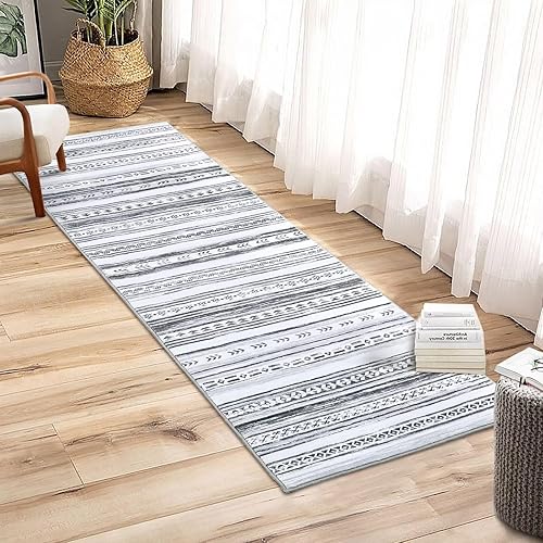 Miniatura 2 de GlowSol Alfombra de pasillo lavable de 2 x 6 pies, antideslizante, suave, marroquí, para baño, alfombra de interior que no desprende pelo, alfombra
