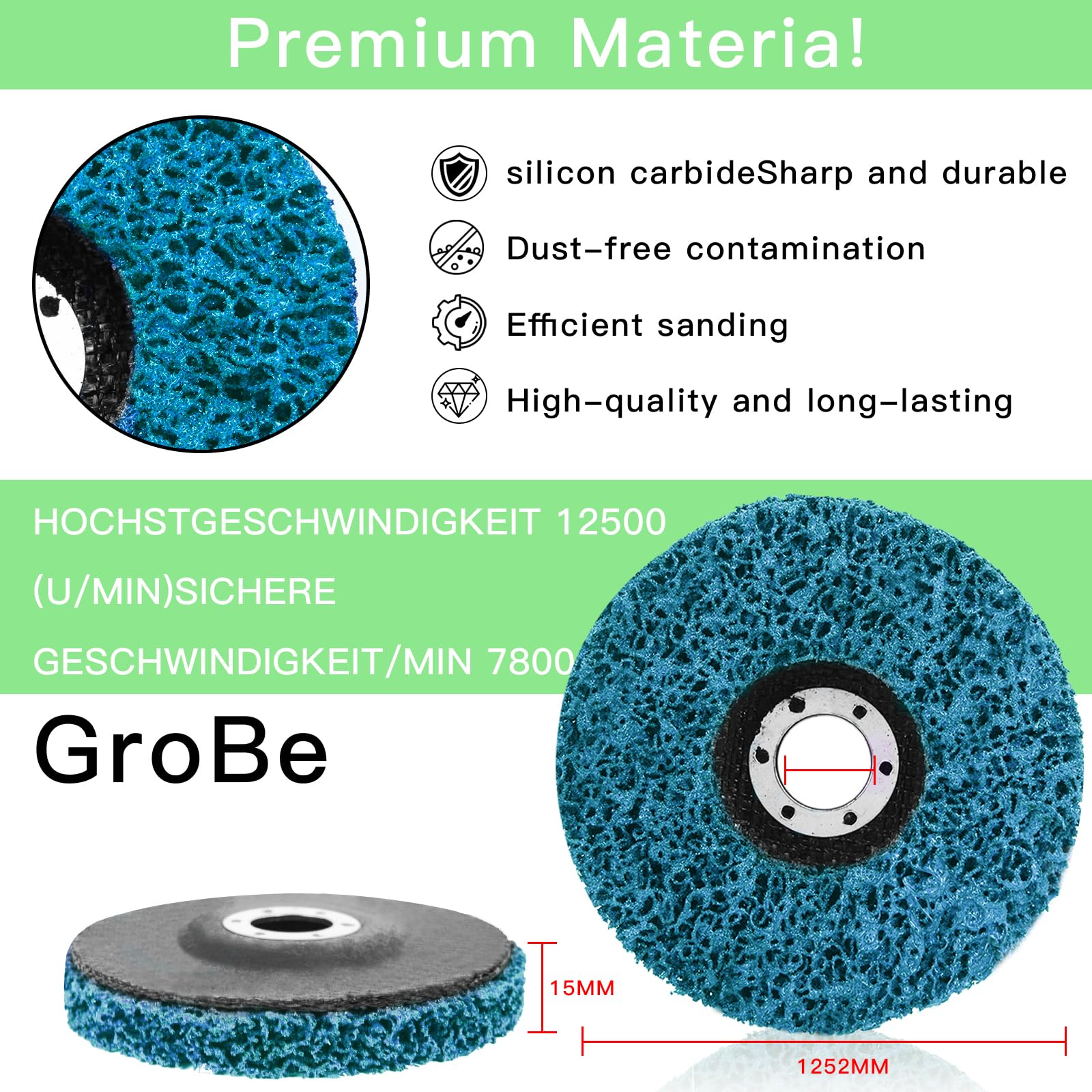5 Disques Abrasifs de Nettoyage CSD 125x22 mm Pour Meuleuse d'Angle Lot de 5 Pièces pour Métal Pierre Bois Plastique Nettoyage Grossier