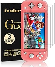 ivoler [3 Pack] Screen Protector Tempered Glass for Nintendo Switch Lite, Transparent HD,High Definition,Clear Anti-Scratch with Anti-Fingerprint Bubble-Free Fit Switch Lite 2019