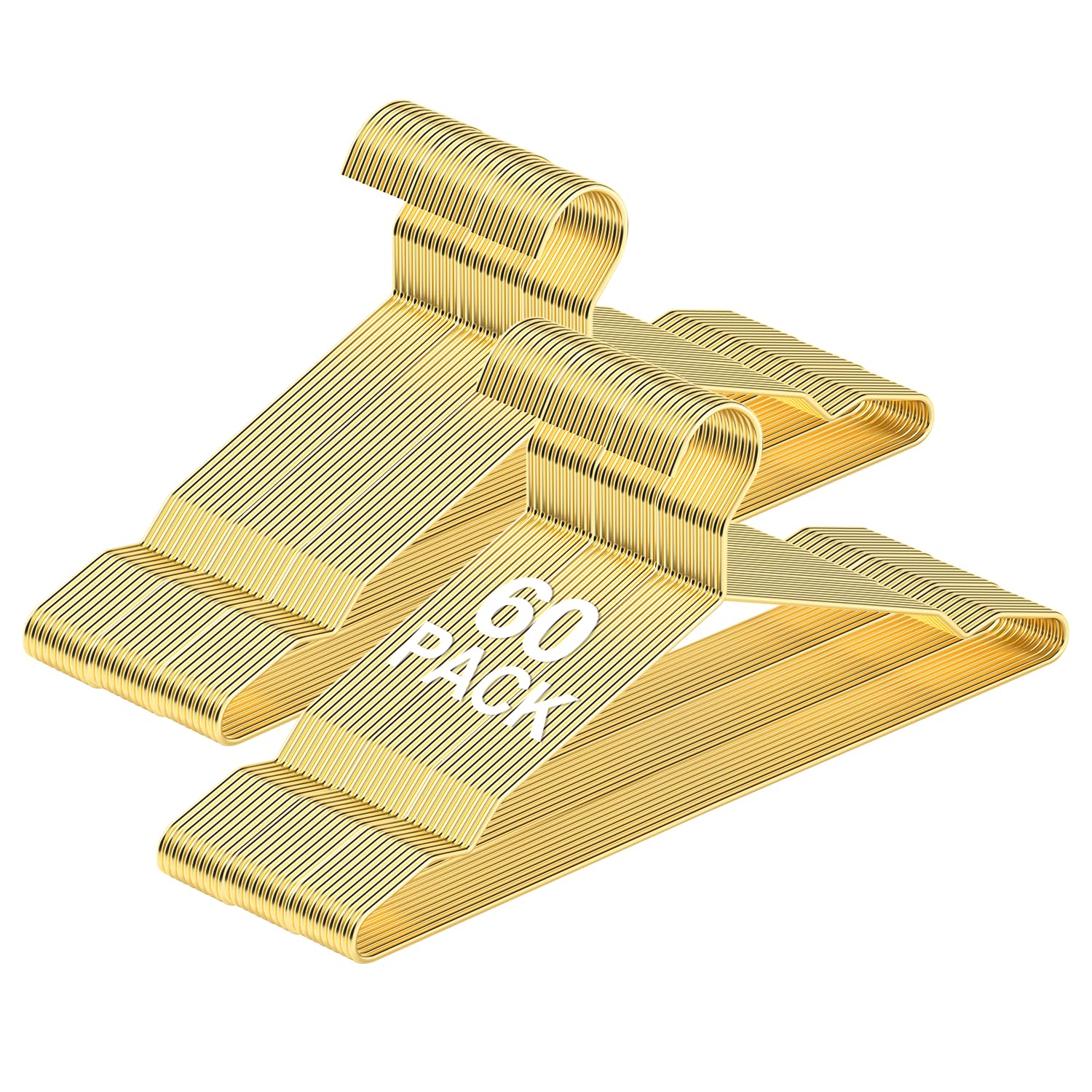 SPECILITE Metall Kleiderbügel 60 Stück, Kleiderbügel Gold, Bügel Gold