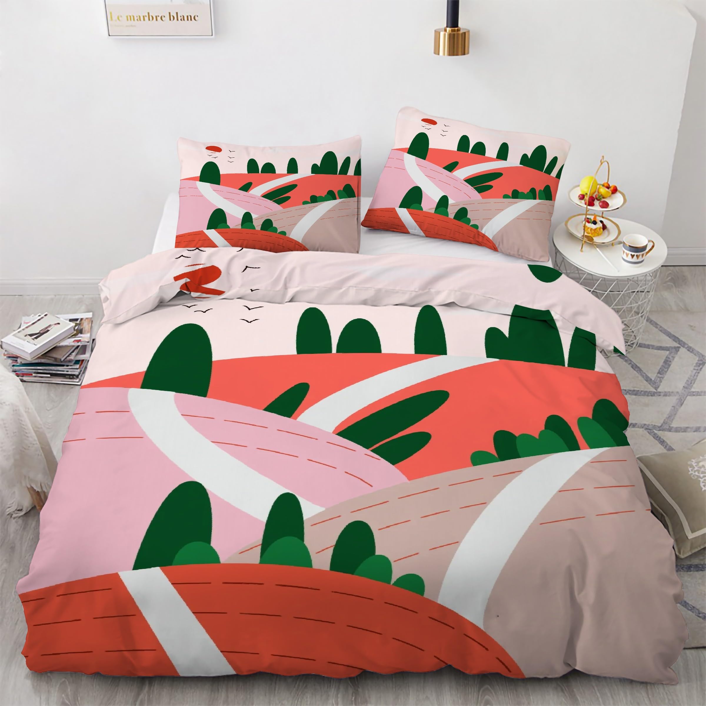 Housse de Couette Infroissable à Fermeture Éclair Literie Facile à Nettoyer