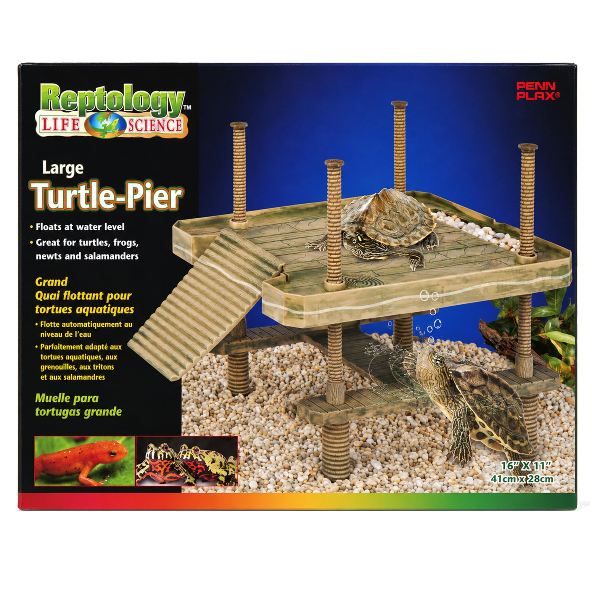 Penn REP603 Plax Reptology - Muelle Flotante de Tortugas y Plataforma para Tomar el Sol, 41 x 28 cm