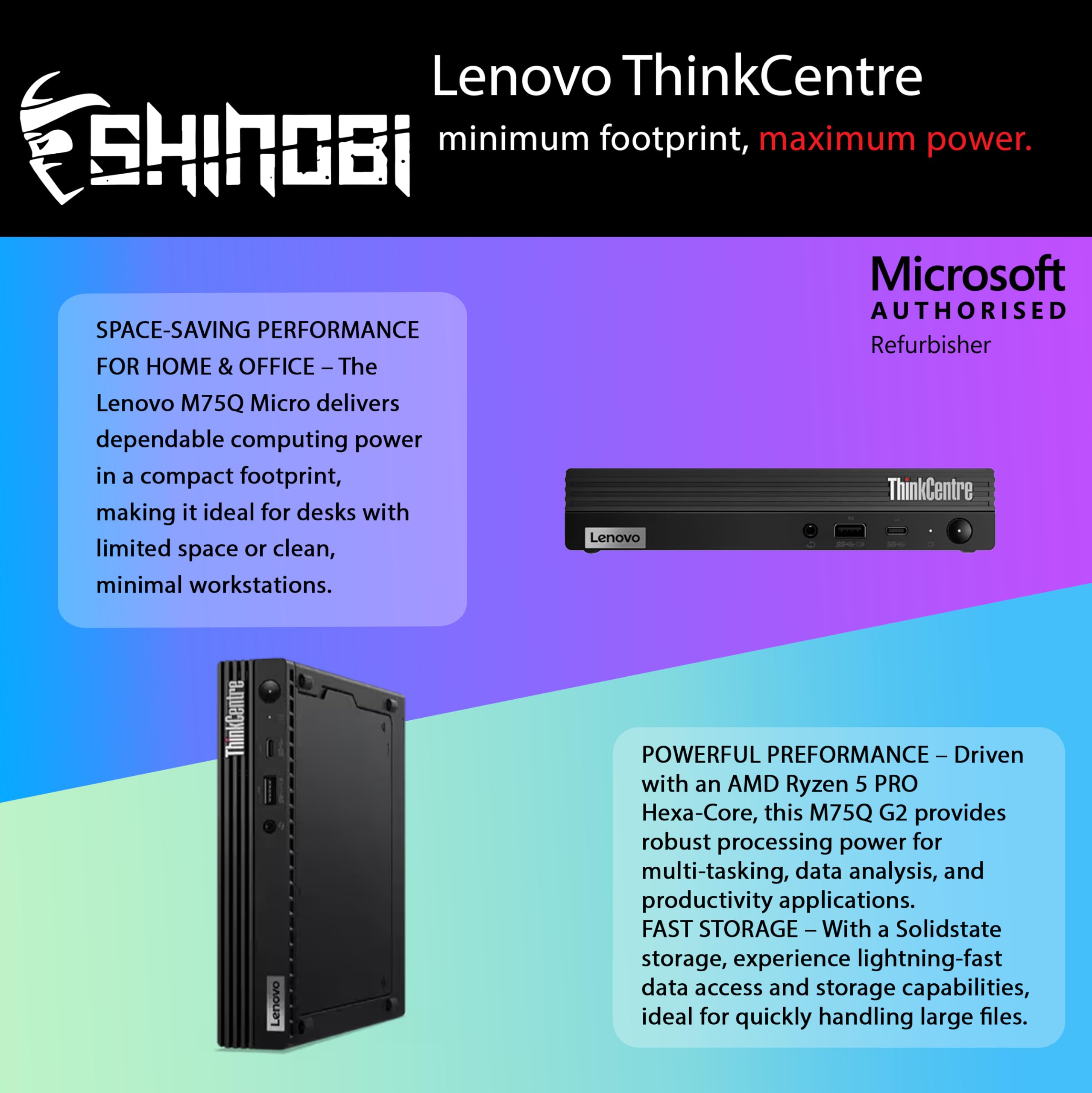 Amazon.com: Lenovo ThinkCentre M75Q G2 Micro PC | AMD Ryzen 5 PRO