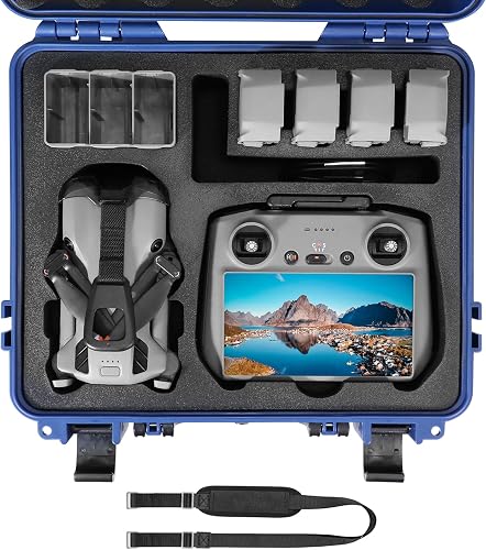 FPVtosky Hard Case for DJI Mini 5 Pro/Fly More Combo/Plus,Waterproof Carrying Case for Mavic Mini5 Pro RC 2 Accessories,Blue [ CASE ONLY ]