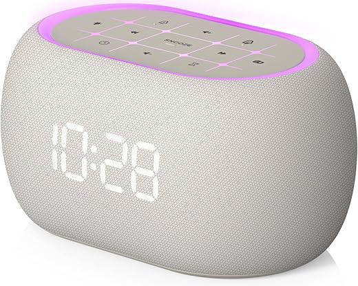 ANJANK Alarm Clock Radio with Dual Alarm for Bedroom, 7-Color Night Light, 0-100% Dimmer, 8 Sounds + Gentle Light Wake UP,16-Level Volume, Small FM Radio with Sleep Timer, Digital Clock for Teens,Kids
