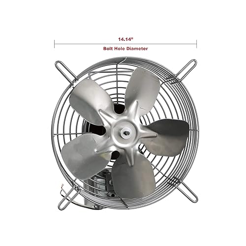 Miniatura 5 de TPI Corporation CE-10-D - Ventilador de escape de accionamiento directo, montaje en guardia, fase única, 10 pulgadas de diámetro, 120 voltios