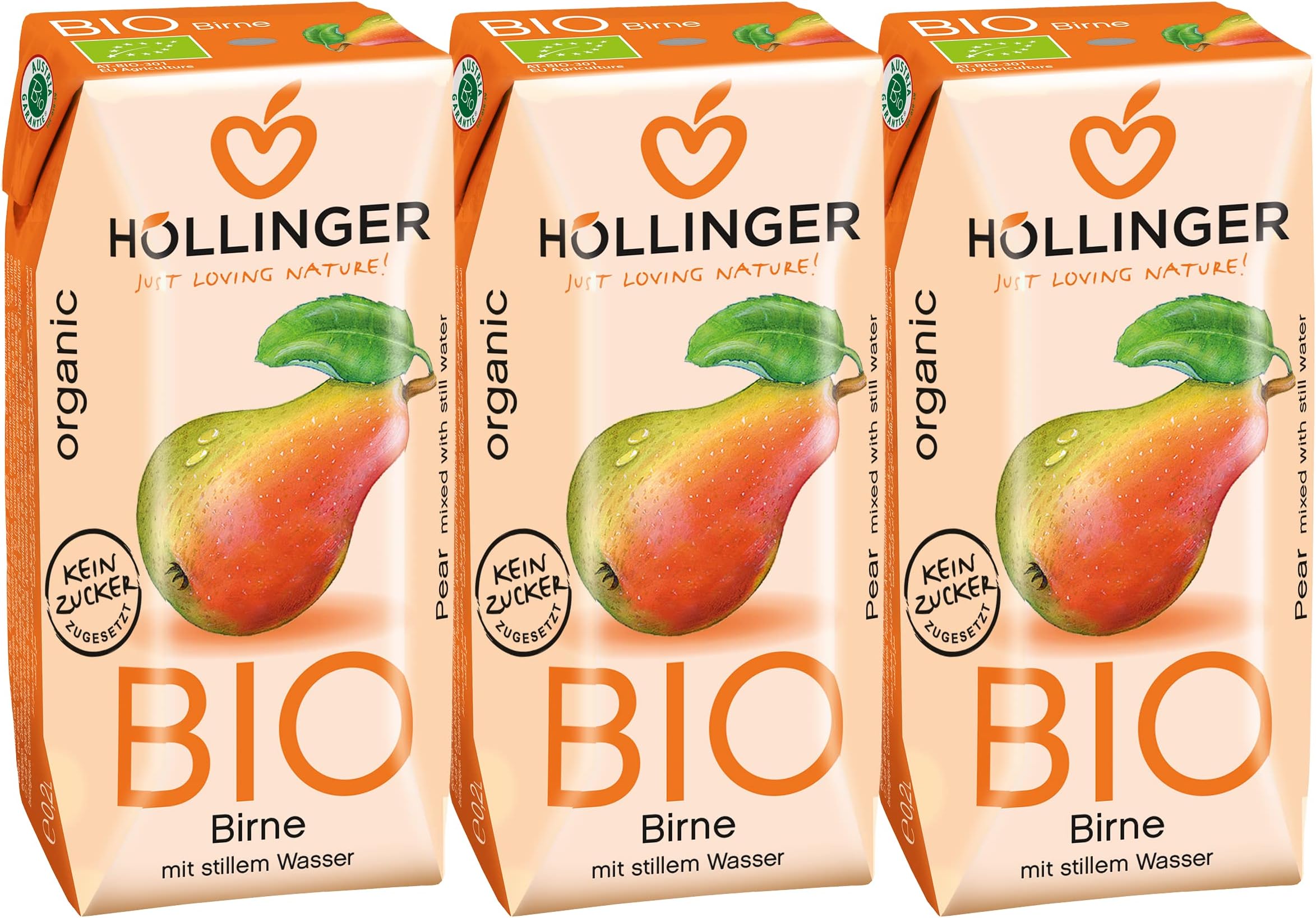 Hollinger Organic Pear Juice Directly Pressed with No Added Sugar 200ml x 3