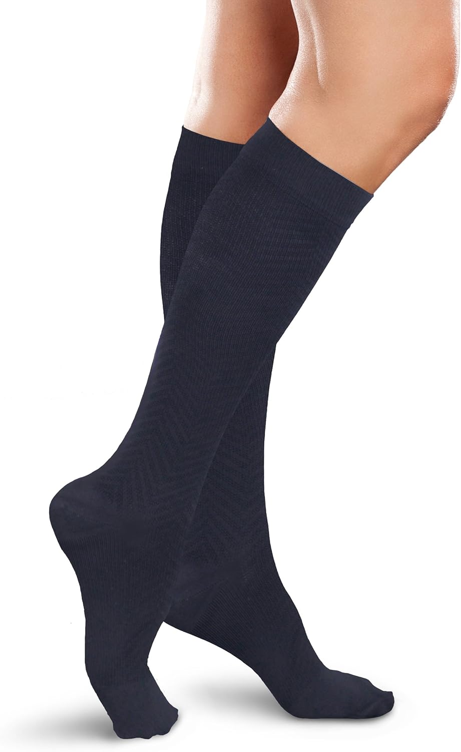 Ease Opaque Women's Mild 15-20mmHg Compression Chevron Trouser Socks