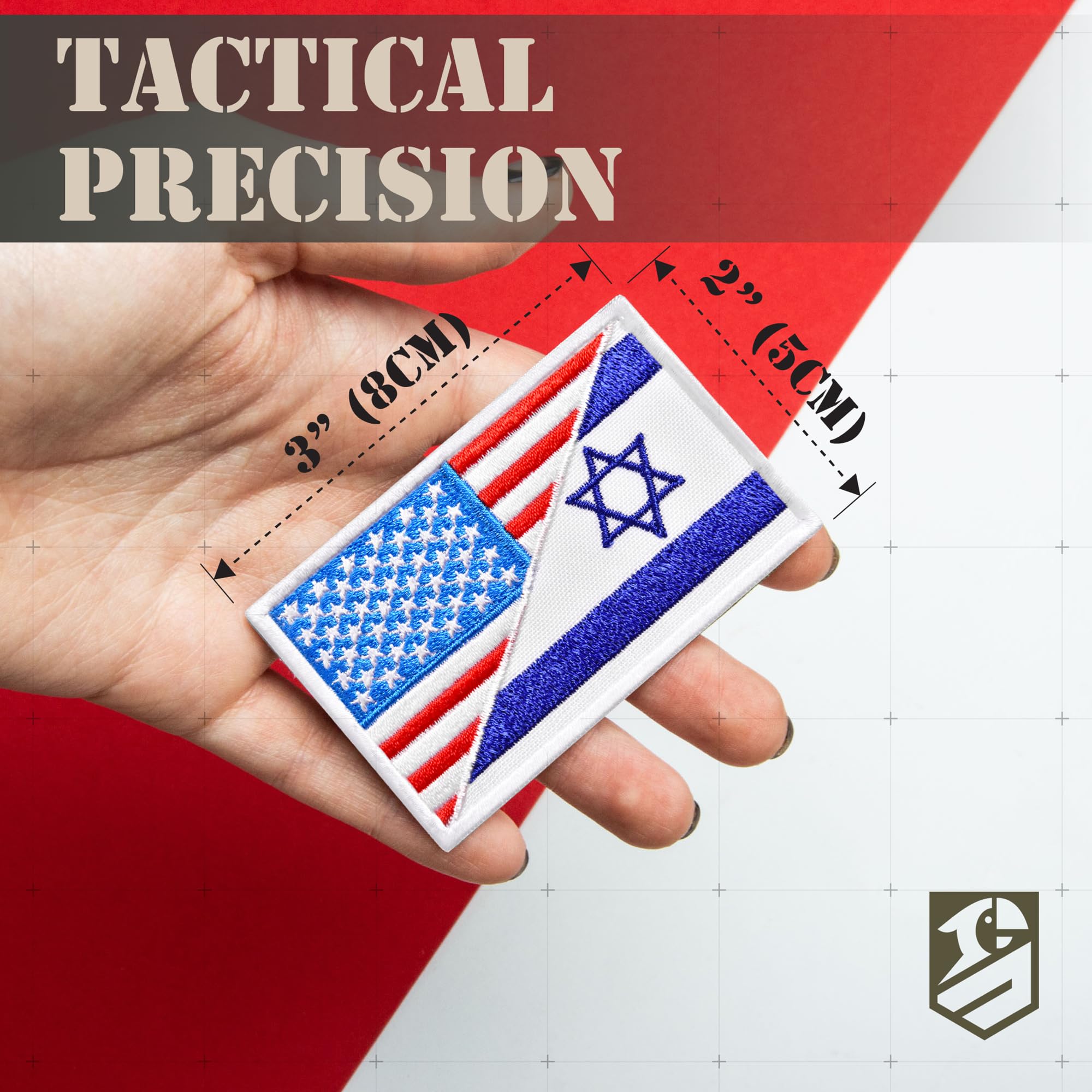 Bluyellow 2Pcs Israeli Flag American Flag Patch Set, Embroidered Hook and Loop Military Tactical Morale USA Israel Patch for Army Backpack, IDF Uniform, Tactical Vest, Helmet, Jacket, Hat, 2x3 Inches