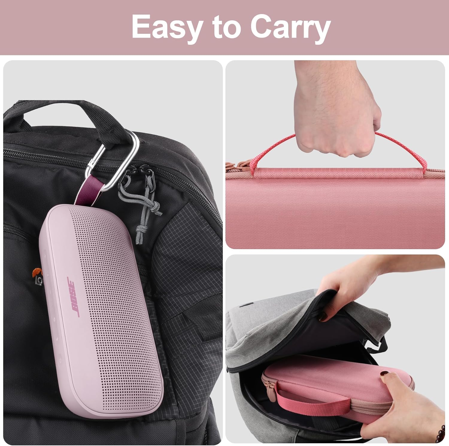 Aenllosi for Bose New SoundLink Flex 2nd Gen/Bose SoundLink Flex Bluetooth Portable Speaker Hard Carrying Case (Case Only) (Petal Pink)