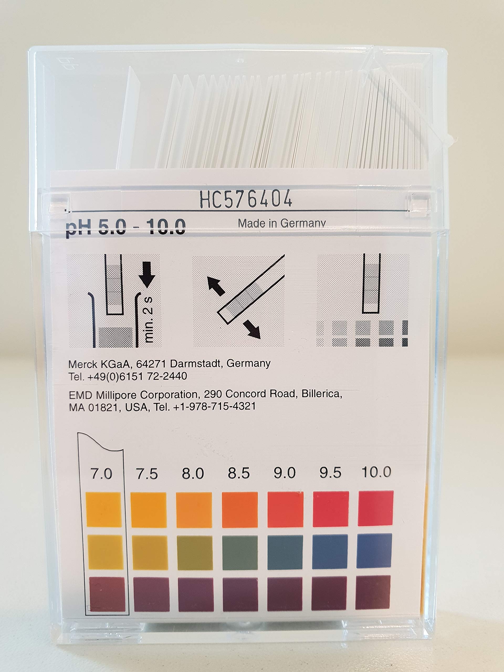 Indicador de pH 5,0 – 10,0 universal mcolorphasttm 100 tiras de prueba
