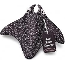 Swimming Pool & Swim Spa Scum Absorber - Real Natural Oil Absorbing Stingray, Premium Floating Sponge Absorbs Oil & Waterline Film, Machine Washable, Inground & Above Ground Pools