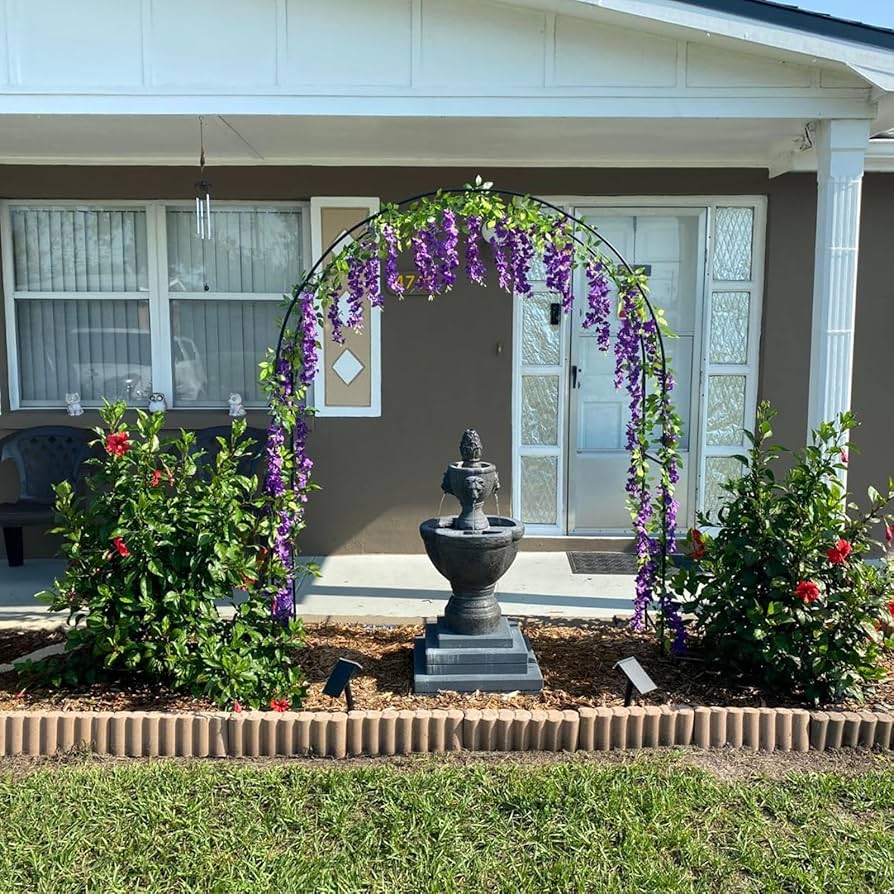 Costway 81" Metal Garden Arbor Garden Arch Trellis Wedding Arch Decoration Black