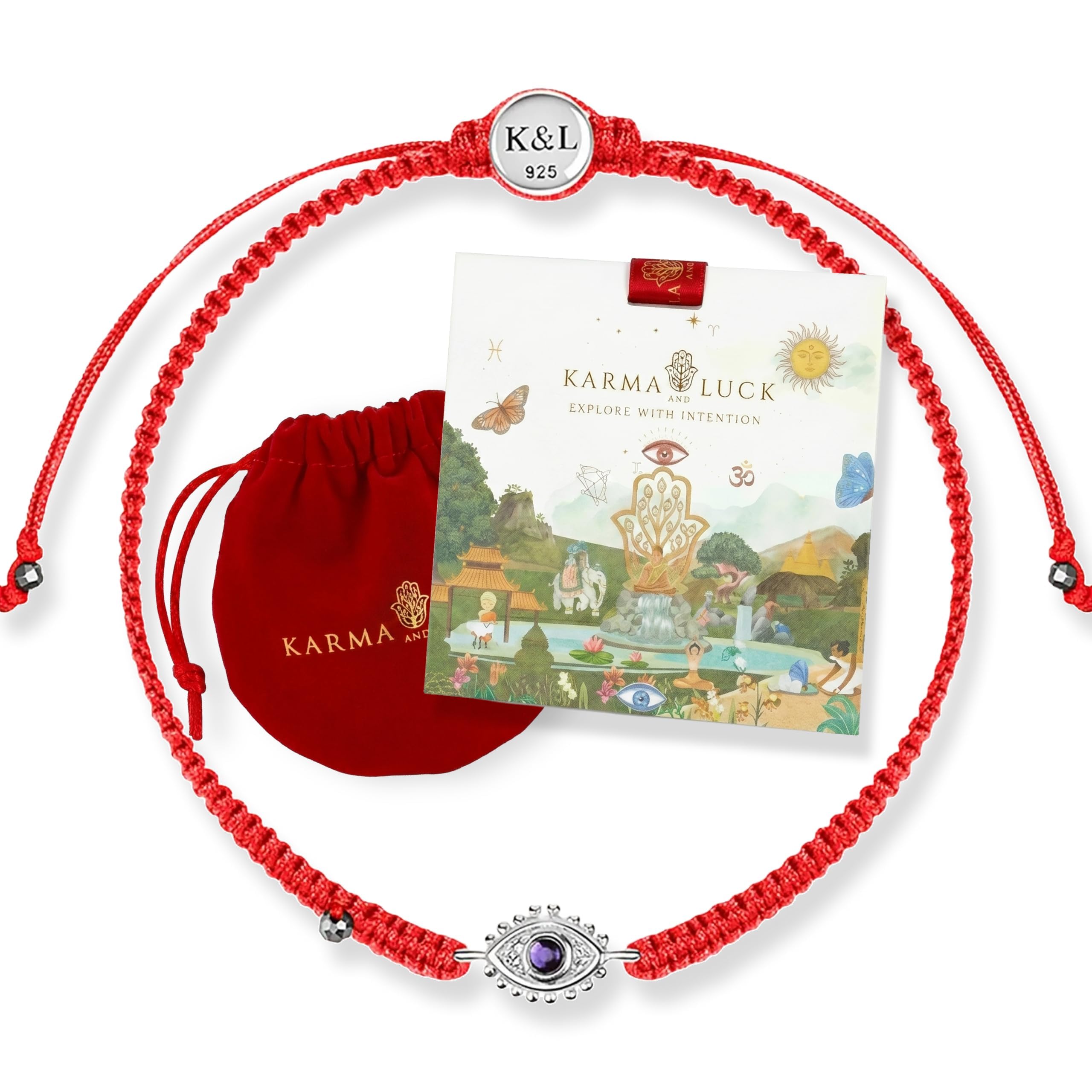KARMA AND LUCK Powerful Protection Evil Eye Bracelet, 5.5"-7.5”