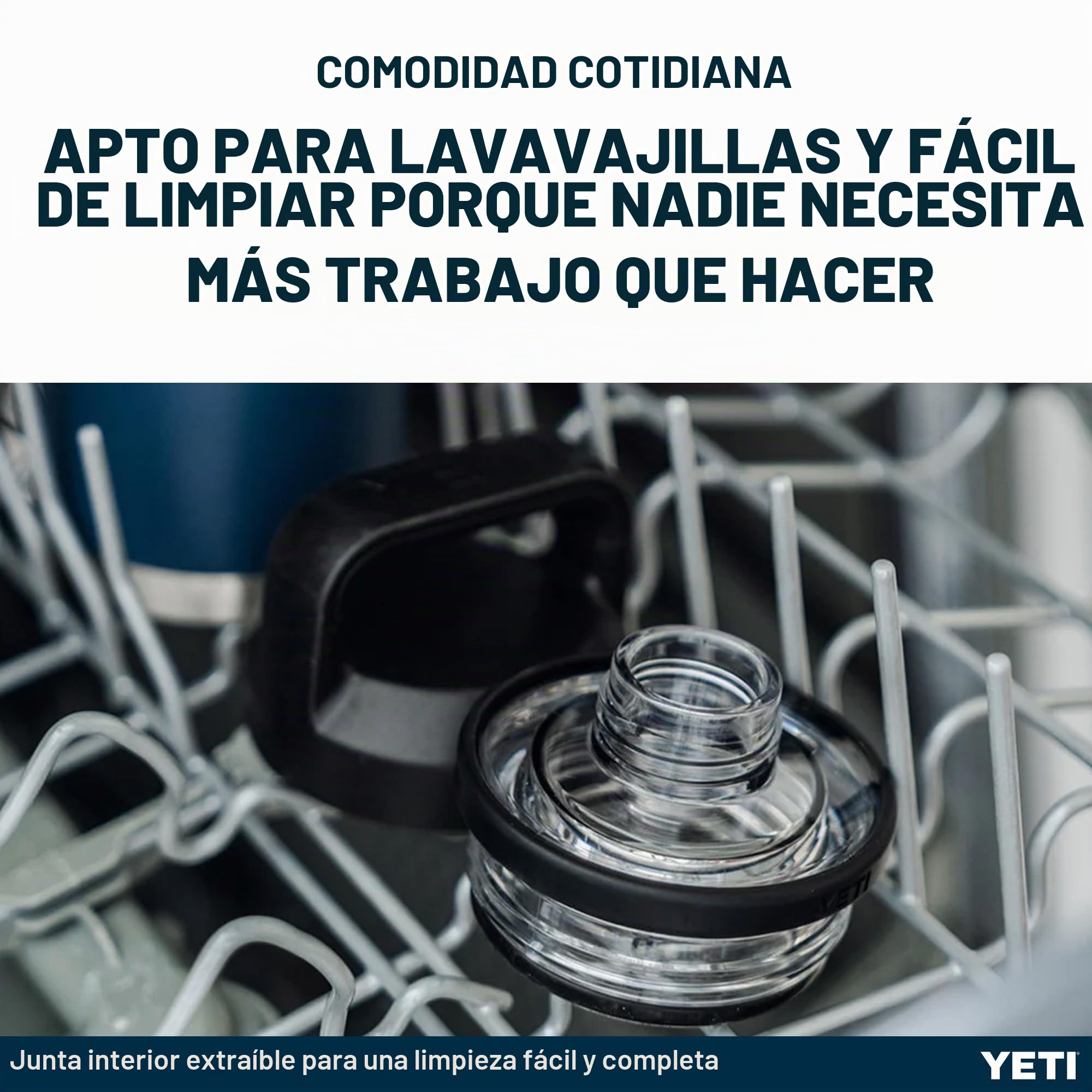 YETI Rambler Bottle Chug, botella de acero inoxidable aislada al vacío con tapa a prueba de fugas, carbón, 769 ml