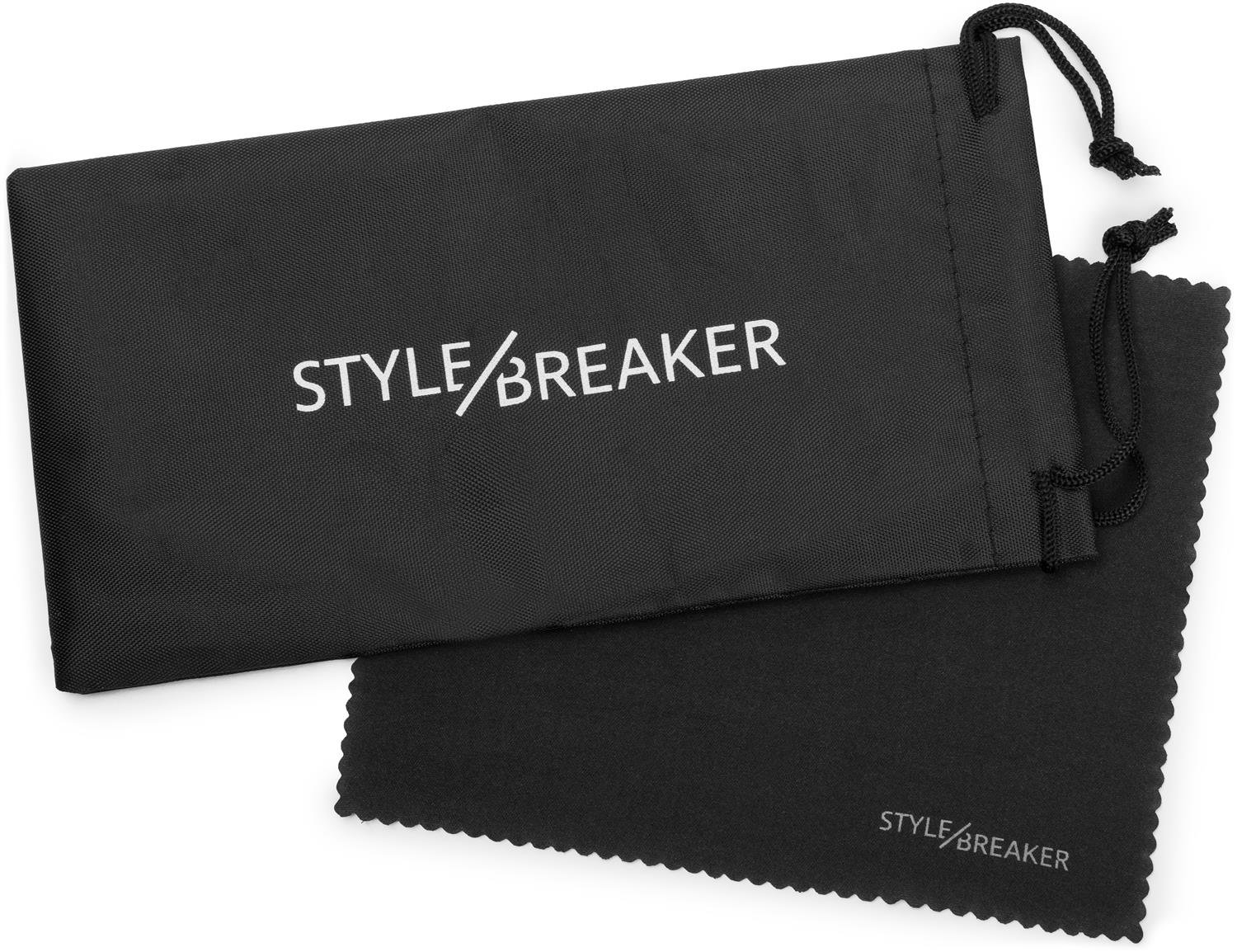 styleBREAKER Lunettes de soleil pour enfant - Durables - 100 % polyester recyclé et UV400 - Lunettes d'aviateur cool (environ 5-10 ans) - Avec pochette en tissu et chiffon en microfibre