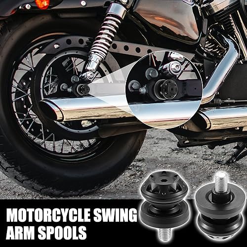 Miniatura 2 de X AUTOHAUX 2 carretes deslizantes de aleación de aluminio negro M10x1.5 de 0.394in