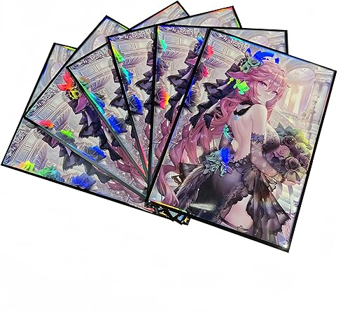 Miniatura 2 de 60 fundas holográficas para cartas de anime MTG, fundas estándar para juegos de mesa, fundas para tarjetas intercambiables, protector de tarjetas