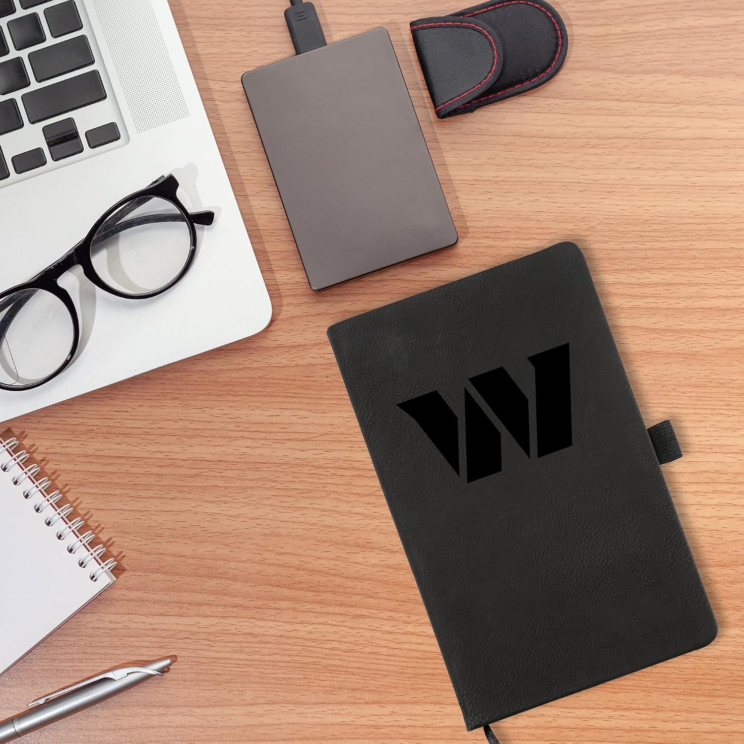 Rico Industries NFL Washington Commanders Primary Black Jounral/Notepad 8.25" x 5.25"- Office Accessory