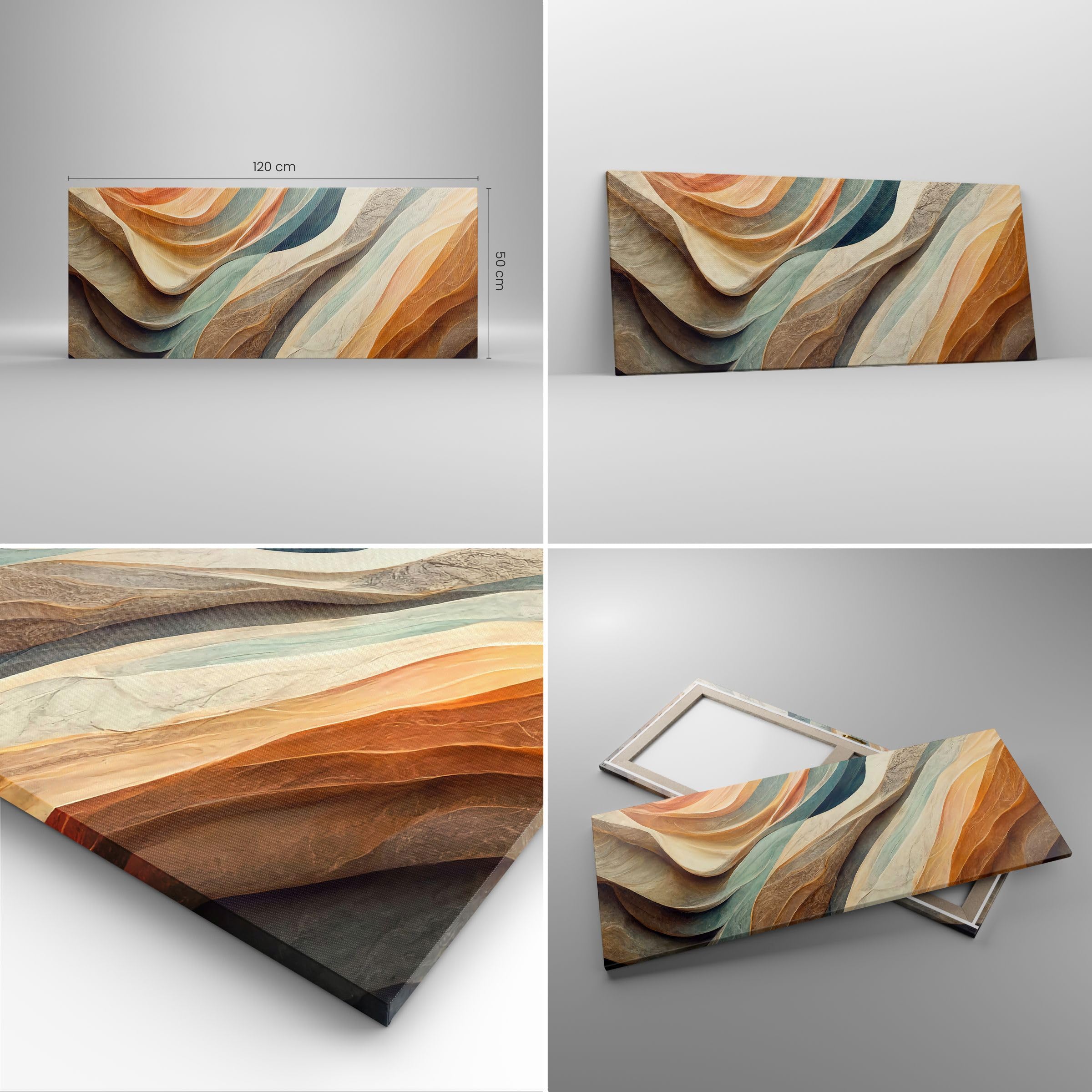 Quadri Moderni su Tela 120x50 cm Stampe da Parete Astratto Pastello - 5696 | Struttura Modello Luminoso Quadro Decorativo 1 pezzo Soggiorno Camera da Letto Arte da Parete Decorazione da Parete ARTTOR