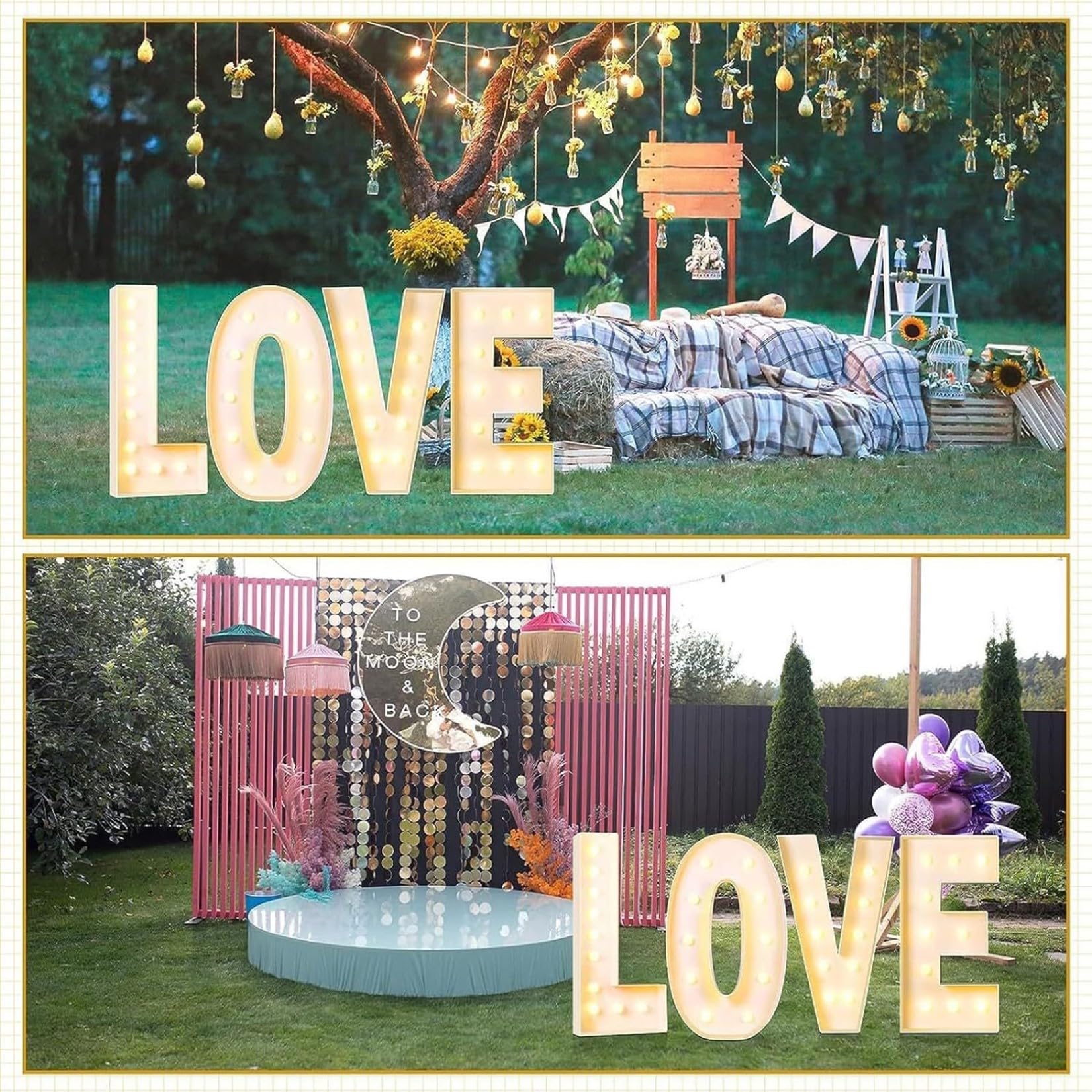 Marquee - Letra A iluminada, grande, luz cálida, romántica, número, mosaico, decoración para boda, San Valentín, fiesta de cumpleaños, 100 cm