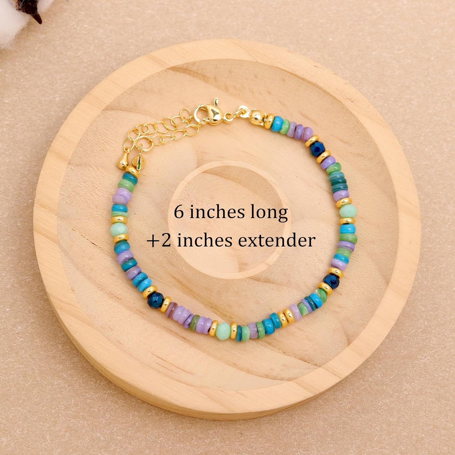 Colorful Beaded Stack Link Bracelets for Women, Boho Handmade Rainbow Beads Bracelet Everyday Fashion Jewelry Gift. - Image 3